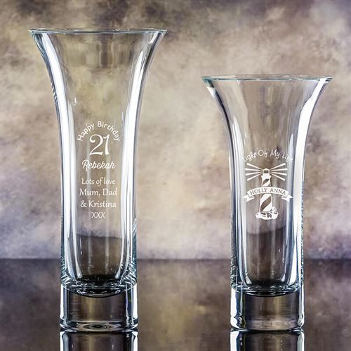 Small Crystal Engraved Venus Vase
